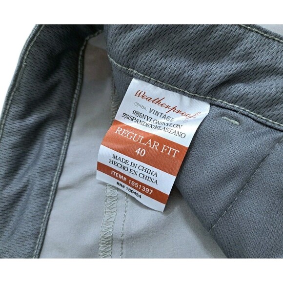 Weatherproof Vintage Men's 40 Cargo Zip Pocket Nylon Stretch Gray Shorts Trail - Picture 5 of 9